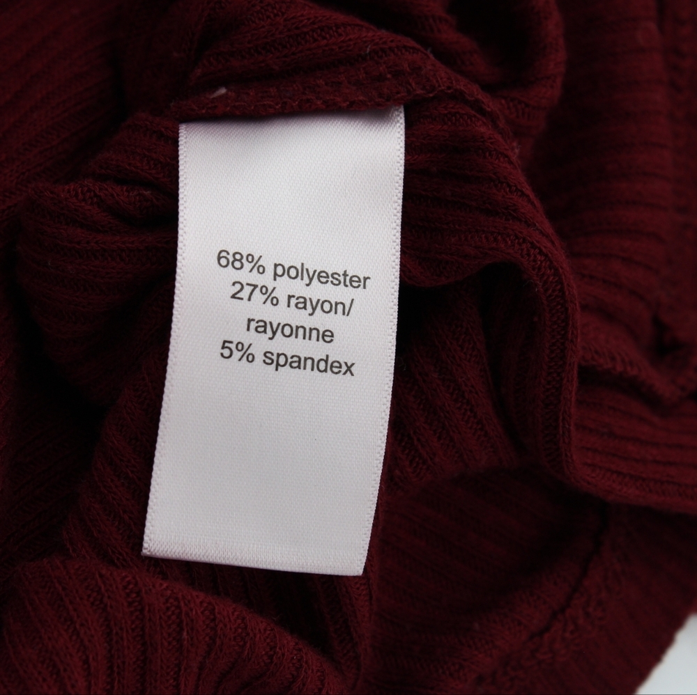 Maurices XS Burgundy Ribbed Hooded Long Sleeve Top - Picture 4 of 6